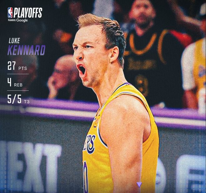 卢克-肯纳德季后赛首秀创多项纪录 成为历史三分