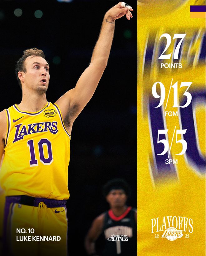 卢克-肯纳德季后赛首秀创多项纪录 成为历史三分